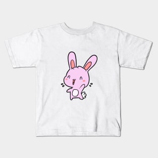 Cartoon Pink Rabbit Kids T-Shirt